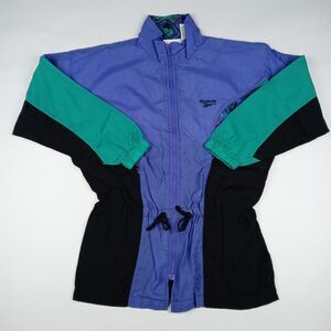 REEBOK Vintage Windbreaker Jacket Vented Unlined Women's Size Small Zip Up